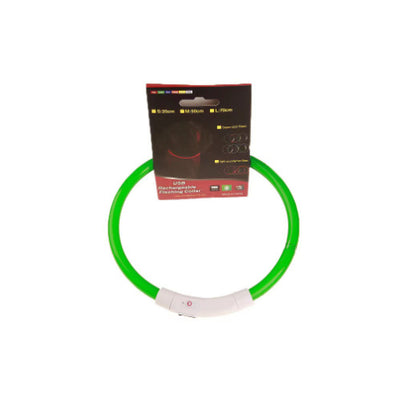 Pet Flashing Collar USB Rechargeable Glowing Necklace Safety Collar Light Up Collars For Night Walking Electric Dog Collar Neon - 0 - CJ - Green - Optical fiber 70cm - CJGX134969618RI