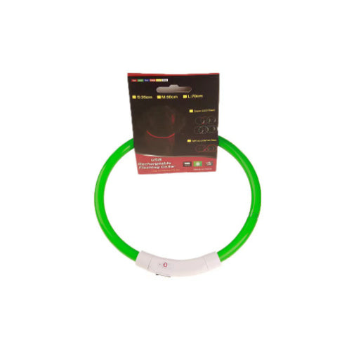 Pet Flashing Collar USB Rechargeable Glowing Necklace Safety Collar Light Up Collars For Night Walking Electric Dog Collar Neon - 0 - CJ - Green - Optical fiber 70cm - CJGX134969618RI