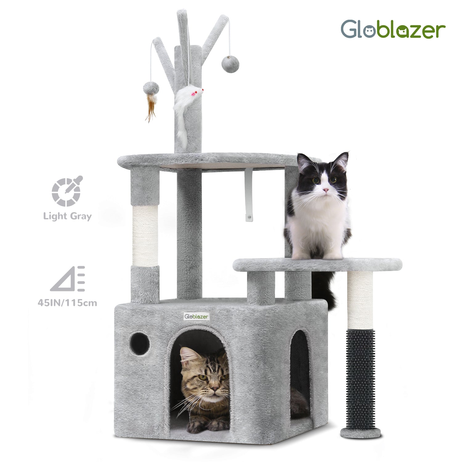 44 Inch Cat Climbing Frame Light Gray - 5 - CJ