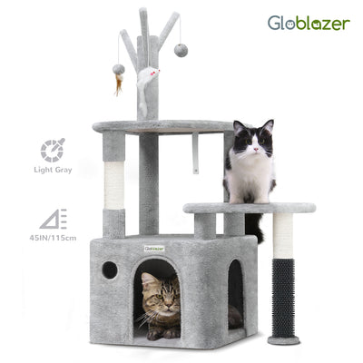 44 Inch Cat Climbing Frame Light Gray - 5 - CJ
