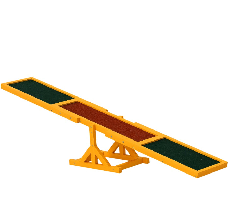 Wooden Dog Agility Seesaw, Training And Exercise Equipment, Weather Resistant, 71  L, Natural