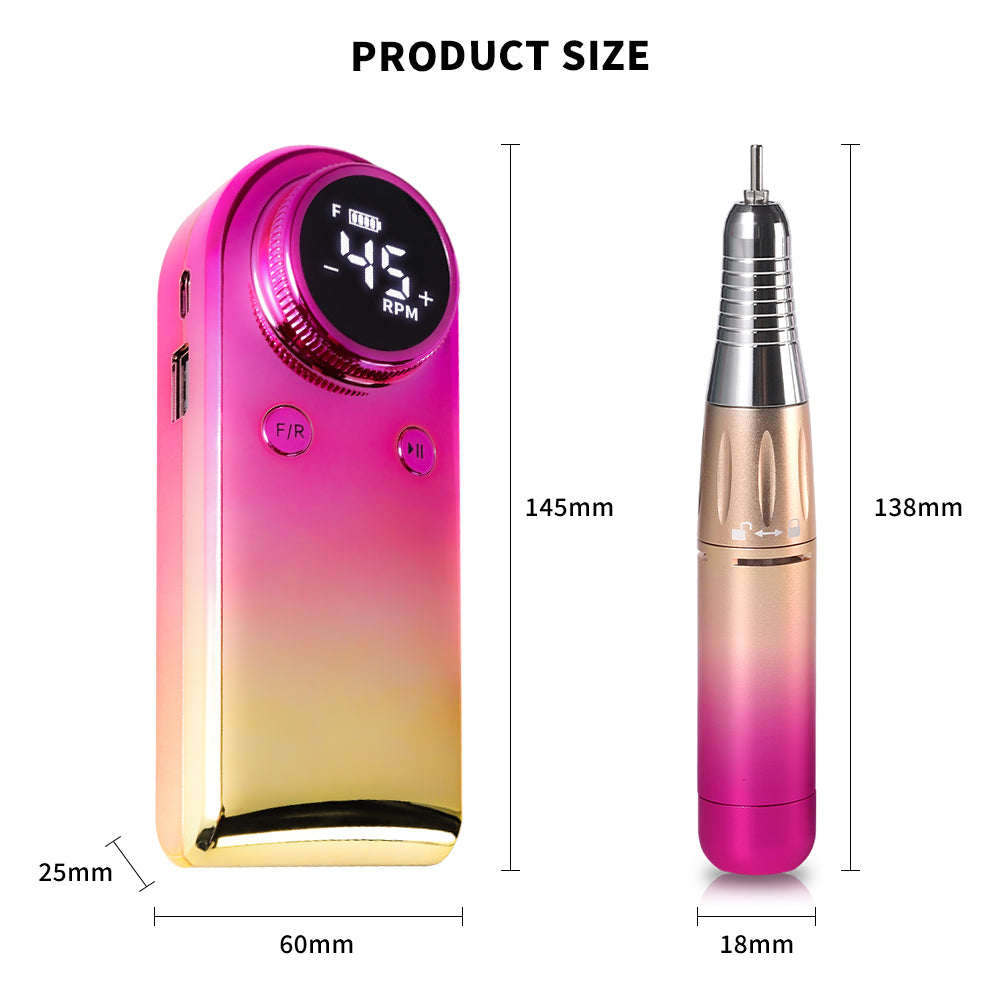 45000RPM Professional Nail Drills Kit With 6 Drill Bits, Portable Electric Nail Drill For Acrylic Nails Gel Polishing Removing, Rechargeable Nail File Machine For Manicure Pedicure Salon Home - 5 - CJ