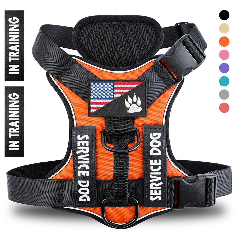 Reflective Breathable Solid Color Polyester Dog Strap - 5 - CJ
