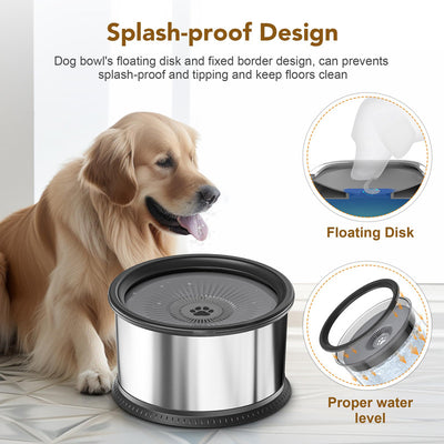 Stainless Steel Large Capacity Pet Non - slip Splash - proof Water Bowl - 0 - CJ