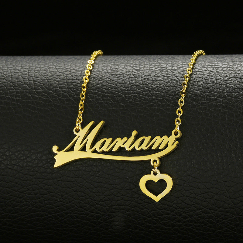 Stainless Steel Customized Various Sign Name Necklace Custom Butterfly Heart Nameplate For Women Girls Christmas Gift - 7 - CJ