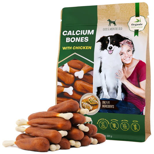 Dog Calcium Bones Wrapped Chicken & Rawhide Free Chew Treats Pet Healthy Dried Snacks Grain Free Organic Meat Chews For Training Small Large Dogs - 5 - CJ