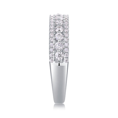 1Luxury Fashion Multi - row Diamond Ring With Moissanite Silver Ring Prohibit TikTok sales - 5 - CJ
