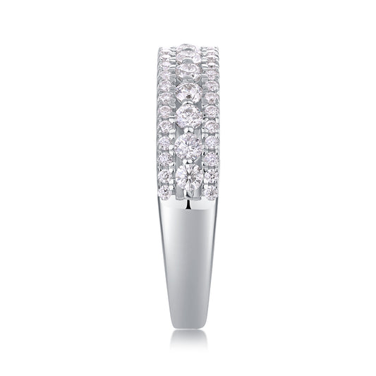 1Luxury Fashion Multi - row Diamond Ring With Moissanite Silver Ring Prohibit TikTok sales - 5 - CJ