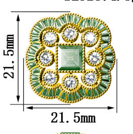 Emerald Electroplated Real Gold Inlaid Zirconium Ring - 0 - CJ