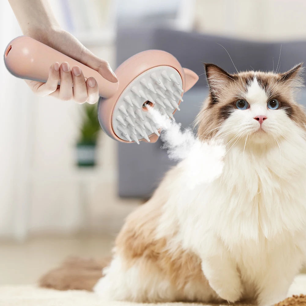 Hair Cleaning Brush With Mist Multifunctional Cat Grooming Brush Rechargeable Self Cleaning Slicker Brush For Pets Dogs & Catsb Pet Products - 0 - CJ