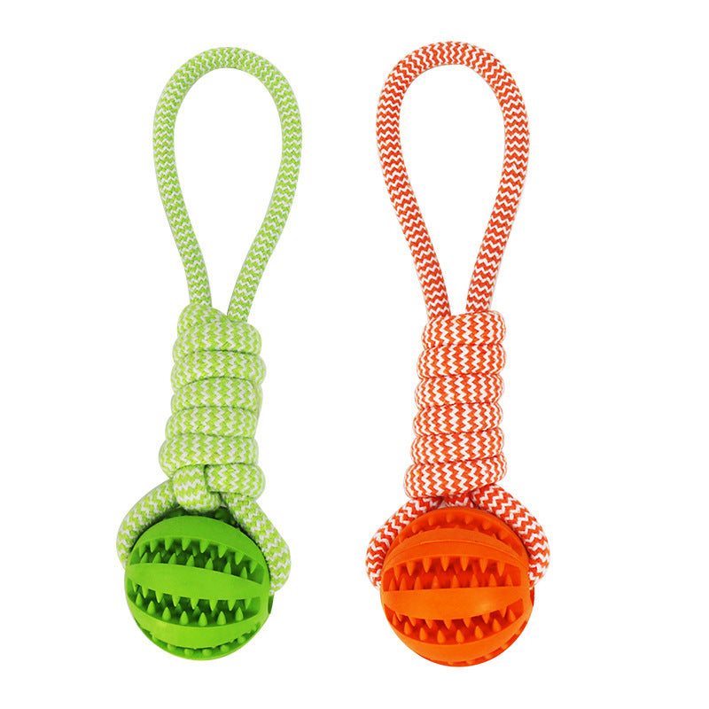 Dog Toys Treat Balls Interactive Hemp Rope Rubber Leaking Balls For Small Dogs Chewing Bite Resistant Toys Pet Tooth Cleaning Bite Resistant Toy Ball For Pet Dogs Puppy - 5 - CJ