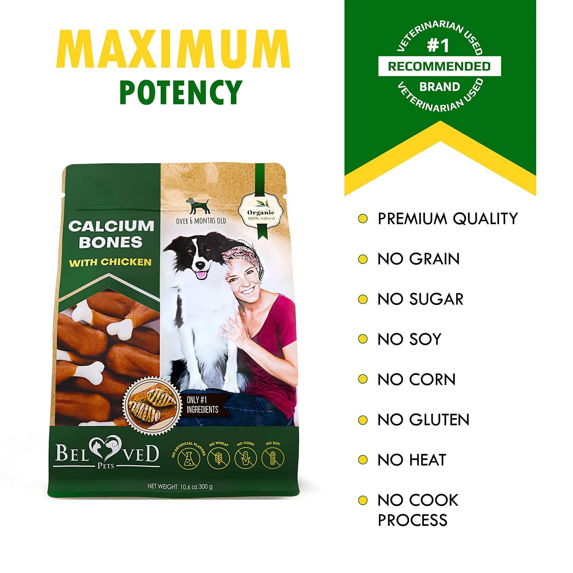 Dog Calcium Bones Wrapped Chicken & Rawhide Free Chew Treats Pet Healthy Dried Snacks Grain Free Organic Meat Chews For Training Small Large Dogs - 5 - CJ