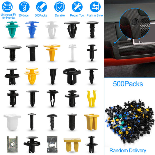 500Packs Bumper Fastener Rivets 30 Kinds Bumper Push Clips Fender Replacement Universally Fit Car Panel Skirt Shield Retainer - 5 - CJ