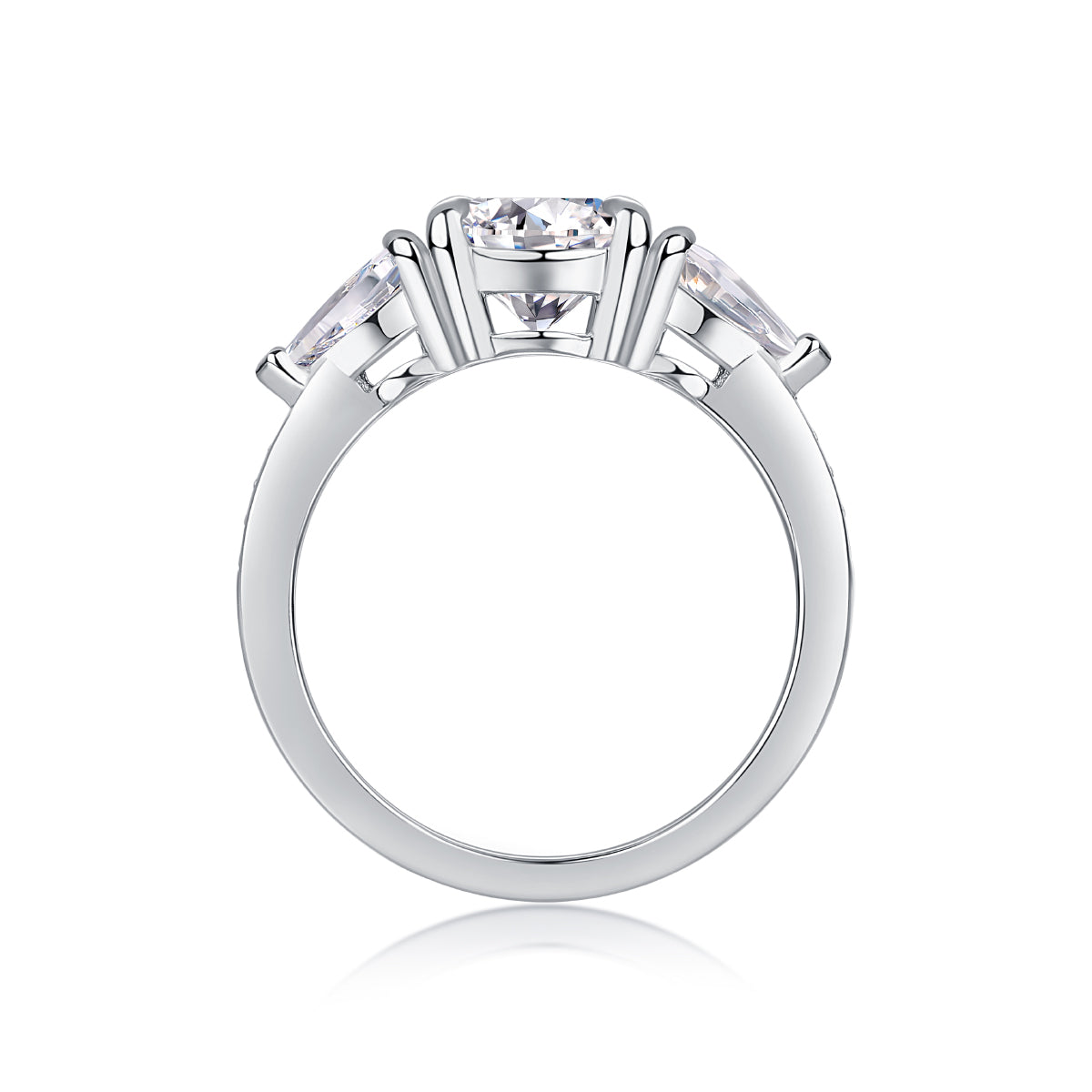 1Large Diamond Ring Luxury Fashion Set Moissanite Silver Ring Prohibit Tk Sales - 5 - CJ