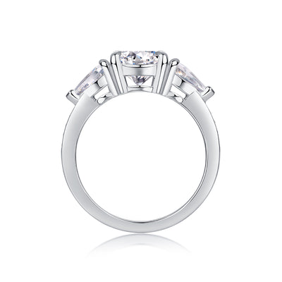1Large Diamond Ring Luxury Fashion Set Moissanite Silver Ring Prohibit Tk Sales - 5 - CJ