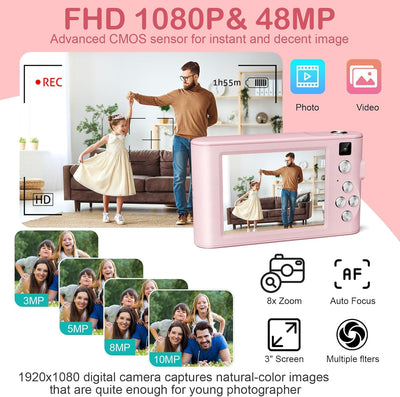 Kids Digital Camera Christmas Birthday Gifts With 32GB SD Card - 5 - CJ
