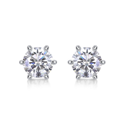 1Guardian Classic Six Claw Luxury Fashion Diamond Earrings Stud Set Mosan Diamond Silver Jewelry Prohibit TikTok sales - 5 - CJ