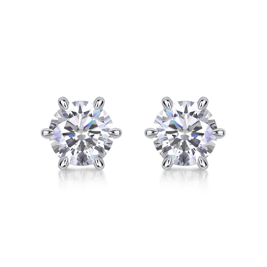 1Guardian Classic Six Claw Luxury Fashion Diamond Earrings Stud Set Mosan Diamond Silver Jewelry Prohibit TikTok sales - 5 - CJ