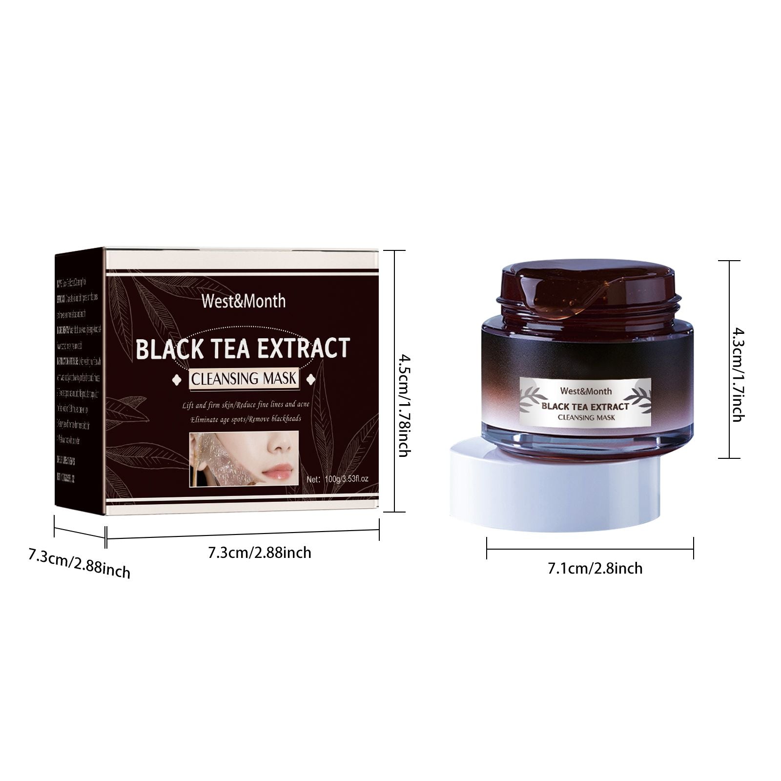 West&Month Black Tea Mask For Deep Cleansing, Refining Pores, Brightening Complexion, And Rejuvenating The Skin, A Type Of Application Mask - 5 - cjdropshipping