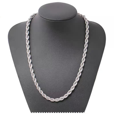 1pc Stainless Steel Twist Chain Necklace,Daily Wear Essential,Ideal Gift For Jewelry Enthusiasts And Crafters - 5 - CJ