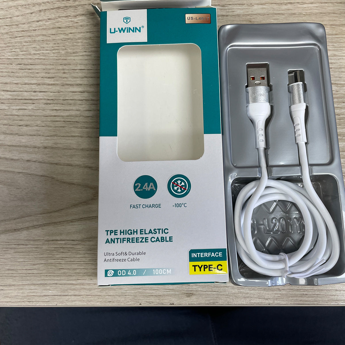 L401 USB - C Cable 2.4A 1M White USB 3.0 UWINN - 5 - CJ
