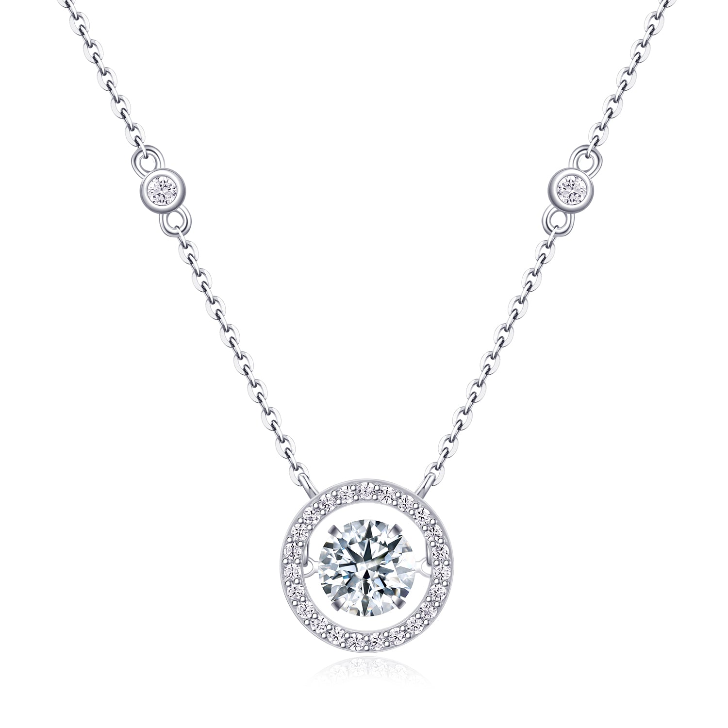 1Mobius - A Fashionable And Luxurious Diamond Jewelry Piece Set With 1 - carat Moissanite S925 Sterling Silver And Platinum - plated Pendant Prohibit TikTok sales - 5 - CJ