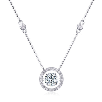 1Mobius - A Fashionable And Luxurious Diamond Jewelry Piece Set With 1 - carat Moissanite S925 Sterling Silver And Platinum - plated Pendant Prohibit TikTok sales - 5 - CJ