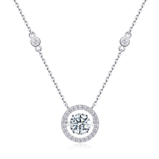 1Mobius - A Fashionable And Luxurious Diamond Jewelry Piece Set With 1 - carat Moissanite S925 Sterling Silver And Platinum - plated Pendant Prohibit TikTok sales - 5 - CJ