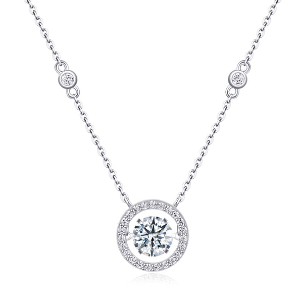 1Mobius - A Fashionable And Luxurious Diamond Jewelry Piece Set With 1 - carat Moissanite S925 Sterling Silver And Platinum - plated Pendant Prohibit TikTok sales - 5 - CJ