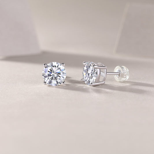 1Luxury Fashion Classic Moissanite Silver Stud Earrings Prohibit TikTok sales - 5 - CJ