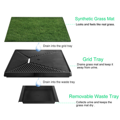 1Pc Dog Potty Training Artificial Grass Pad Pet Cat Toilet Trainer Mat Puppy Loo Tray Turf For Small Medium Dogs Indoor Outdoor Use - 5 - CJ