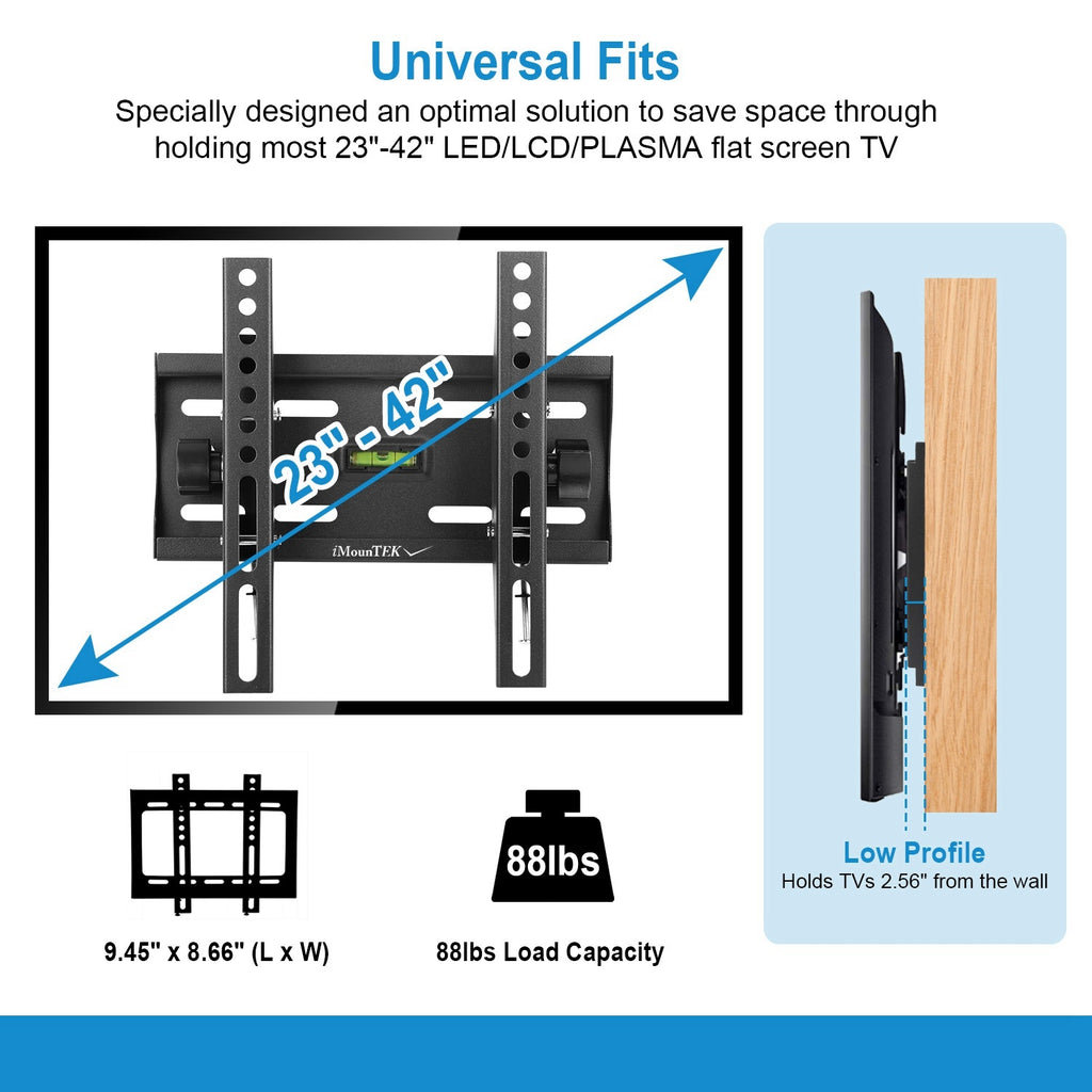 1Pc TV Wall Mount Bracket Tilt For 23in To 42in LED LCD PLASMA Flat TV VESA 200x200mm