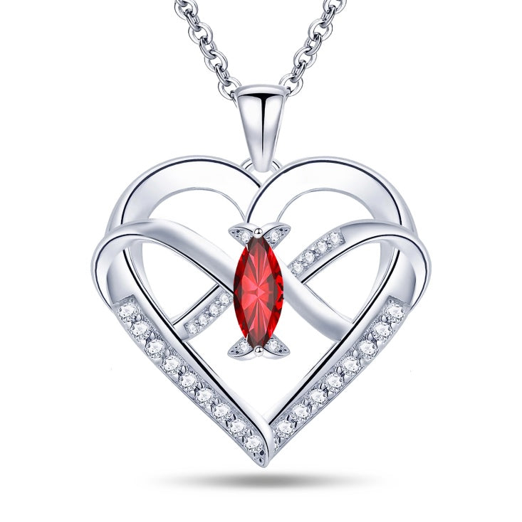 Emma Manor Heart Pendant Necklace 14k White Gold Plated 5A Cubic Zirconia Infinity Butterfly Jewelry For Women - 5 - CJ