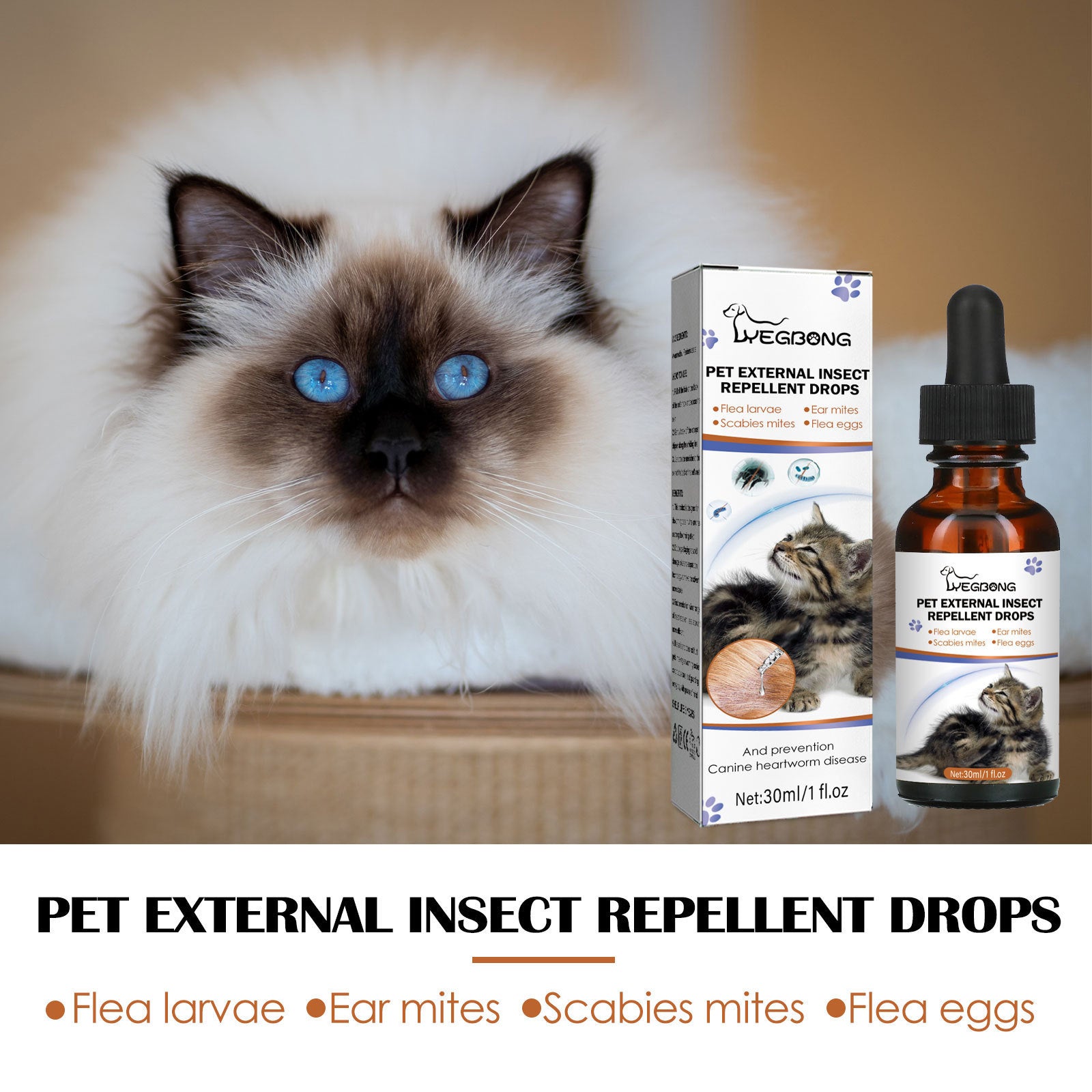 Dog Cat Drops Spray Cleaning Remove Lice Tick Flea - 0 - CJ