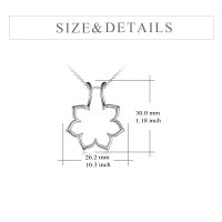 Sterling Silver Ring Holder Keeper Flower Pendant Necklace for Women