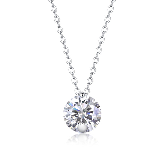 1Simple Pleasure - A Fashionable And Luxurious Diamond Jewelry Pendant Set With 2 - carat Moissanite S925 Sterling Silver And Platinum Plating Prohibit TikTok sales - 5 - CJ