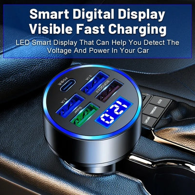 5 USB Port Super Fast Car Charger Adapter For Android Cell Phone - 5 - cjdropshipping