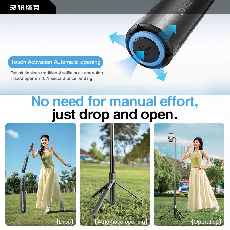 67 Inch Selfie Stick Tripod With Remote, Auto Open Phone Tripod Stand, 360 Rotatable Extendable For All Cell Phones Magnetic Option, For Travel, Live Stream, Video Recording - 5 - CJ