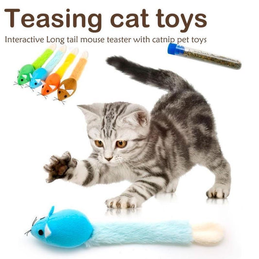 Long Tail Mouse Cat Teaster Toys Funny Pet Toys Cat Toys Mouse Trainning Funny Playing Toys Interactive Pets Products - 0 - CJ