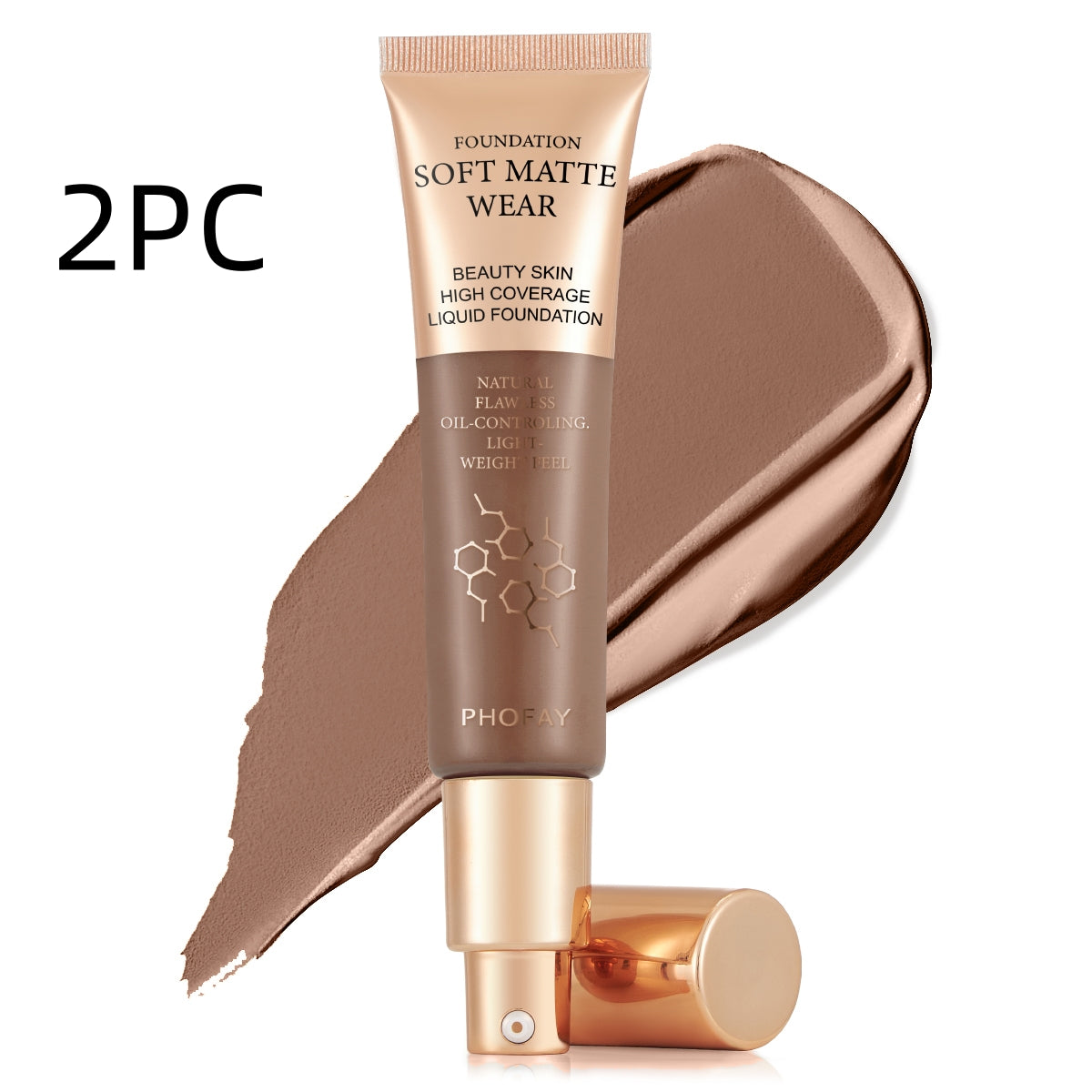 PHOFAY Full Coverage Foundation - 4 - CJ - 09 2pcs - CJCZ212019623WD