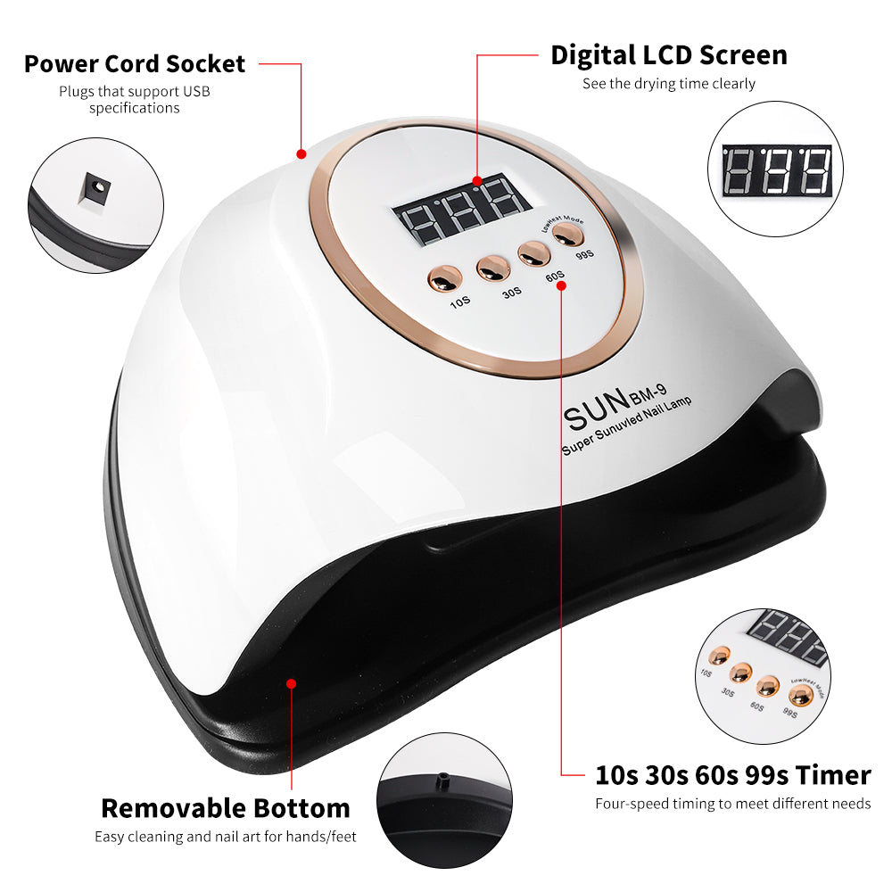 UV LED Nail Lamp, Professional Nail Dryer Gel Polish Light With 45 Beads, UV Nail Light With 4 Timer Settings, Nail Polish Curing Gel LED Dryer With Automatic Sensor, LCD Display - 5 - CJ