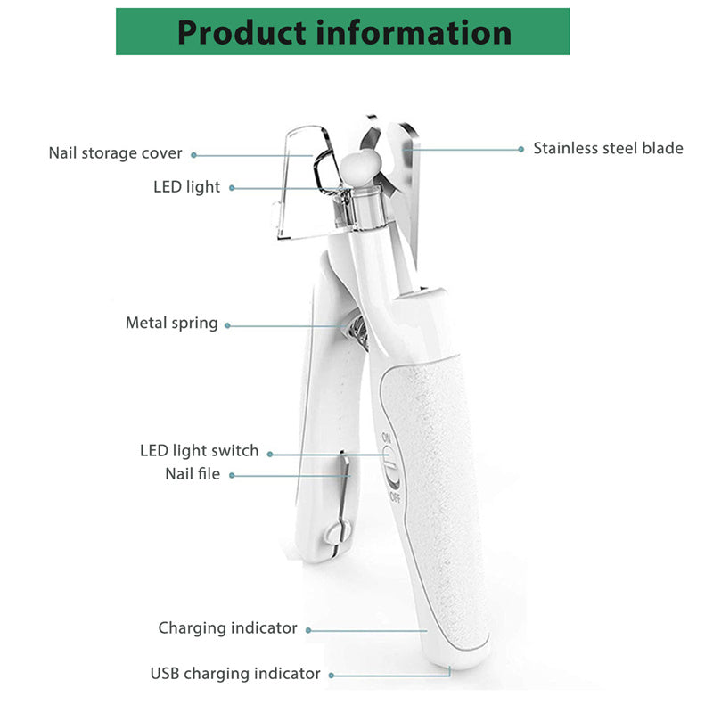 Pet Nail Clippers With LED Light Dogs Cat Nail Scissors Professional Trimmer Tool Care Grooming Supplies - 0 - CJ