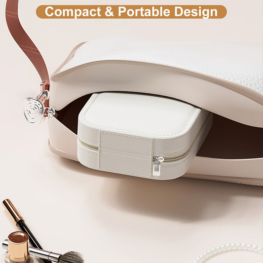 1Pc Portable Travel Makeup Bag With LED Mirror Rechargeable Beauty Mirror With 3 Color Light Dimmable Brightness Waterproof Cosmetic Bag With 4 Compartments Ideal Gift For Women Valentines Day Gift - 5 - CJ