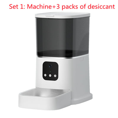 Pet Automatic Feeder Large Capacity Smart Voice Recorder APP Control Timer Feeding Cat Dog Food Dispenser With WiFi Pet Bo - 0 - CJ - White set1 - Video version - EU - CJMY144622072TG