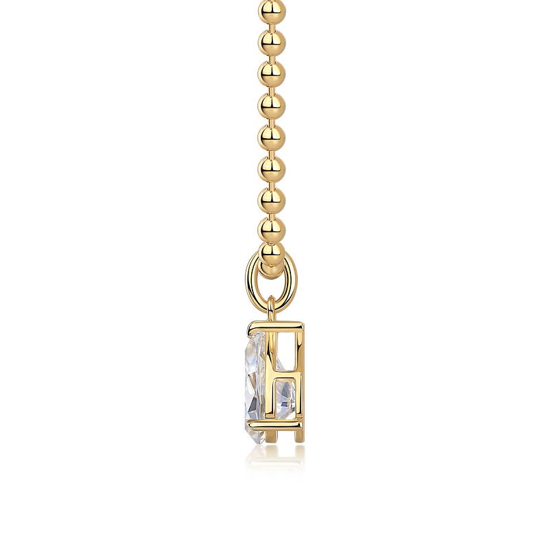 1Wish Light - A Fashionable And Trendy Diamond Jewelry Necklace Pendant Set With Pear - shaped Moissanite S925 Sterling Silver And Gold Plating Prohibit TikTok sales - 5 - cjdropshipping
