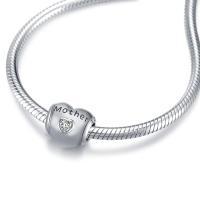 925 Sterling Silver Heart Zircon Bracelet Necklace Charm for Mother
