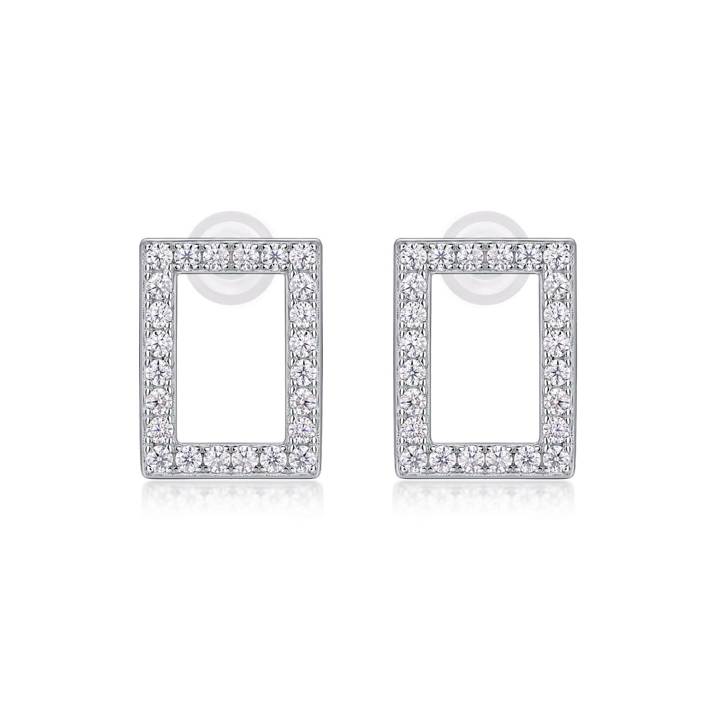 In Full Swing - Fashionable And Affordable Jewelry With Moissanite S925 Sterling Silver And Platinum-plated Stud Earrings