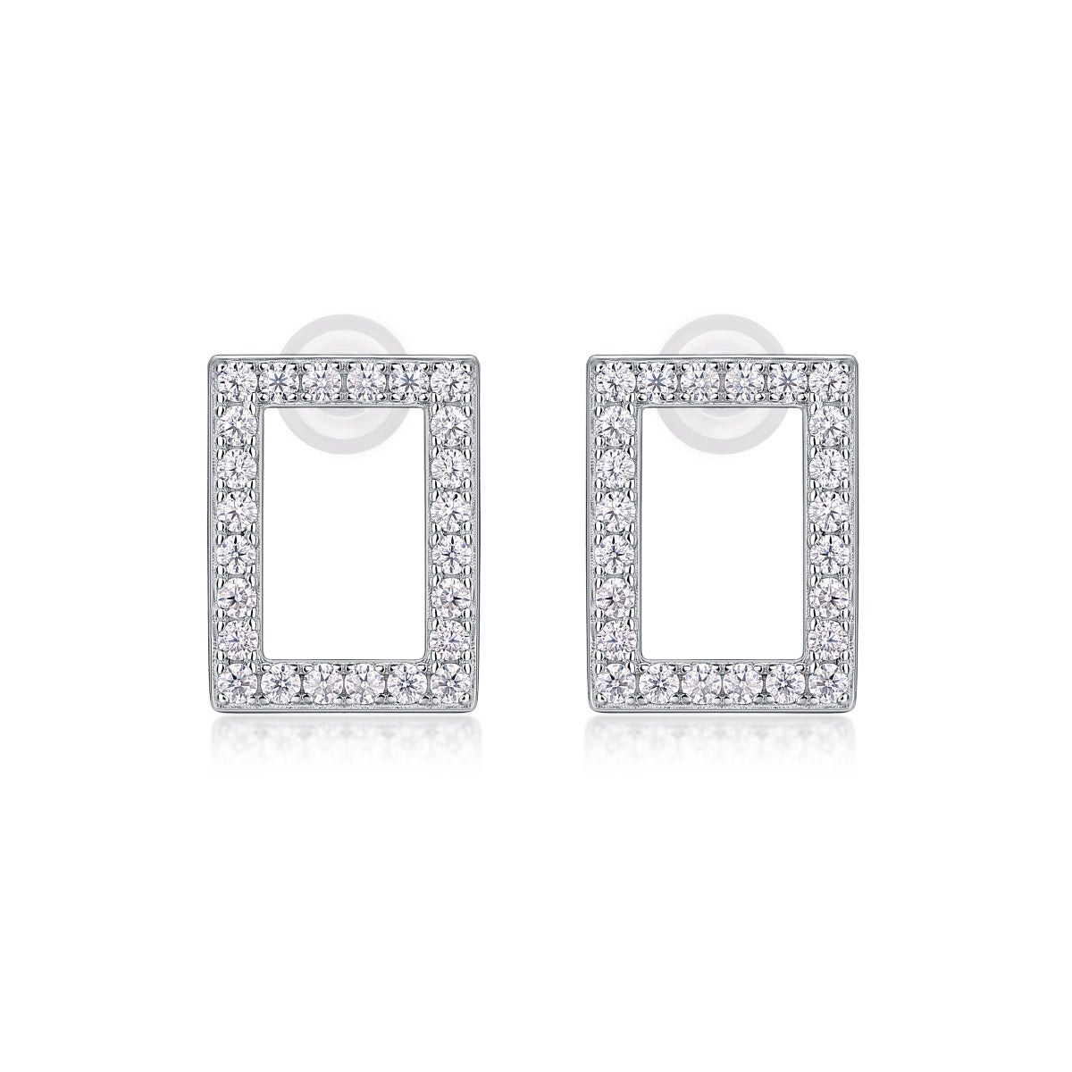 In Full Swing - Fashionable And Affordable Jewelry With Moissanite S925 Sterling Silver And Platinum-plated Stud Earrings