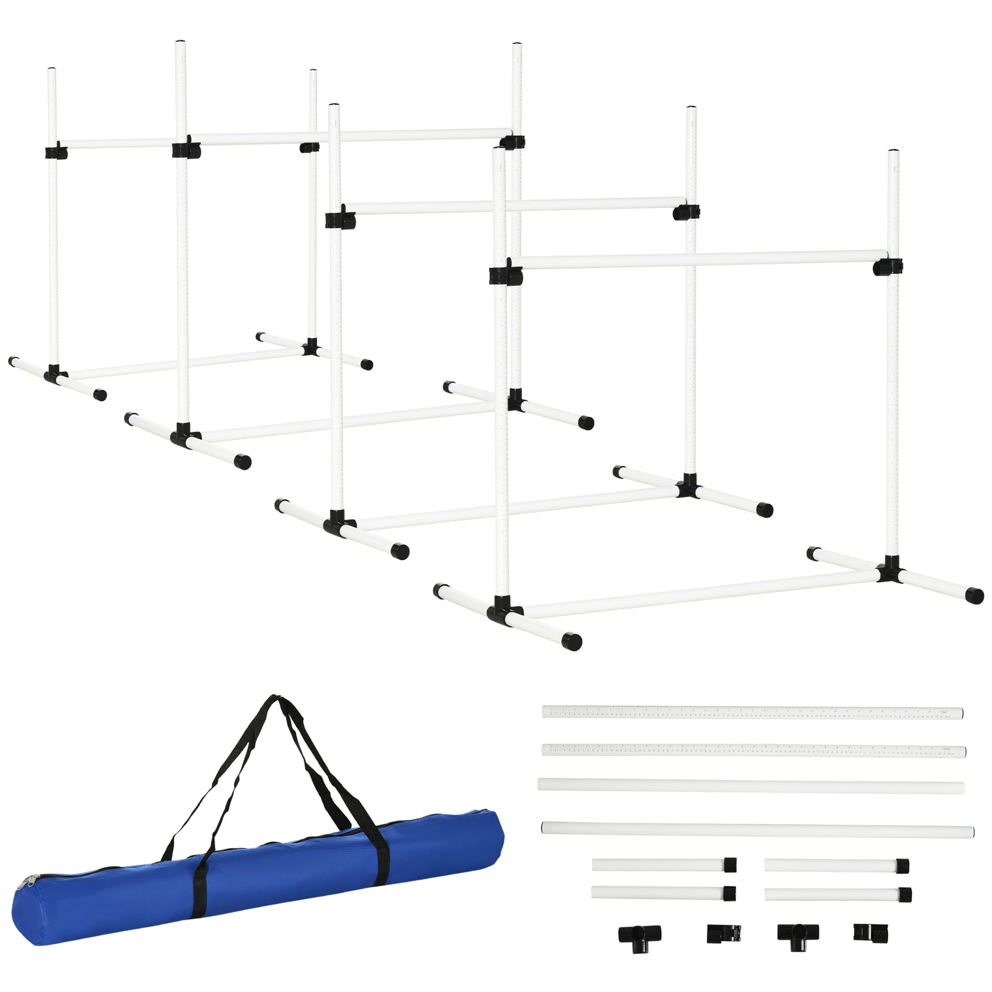 4 - piece Dog Agility Training Equipment With Height - adjustable Jumping Poles - 5 - CJ