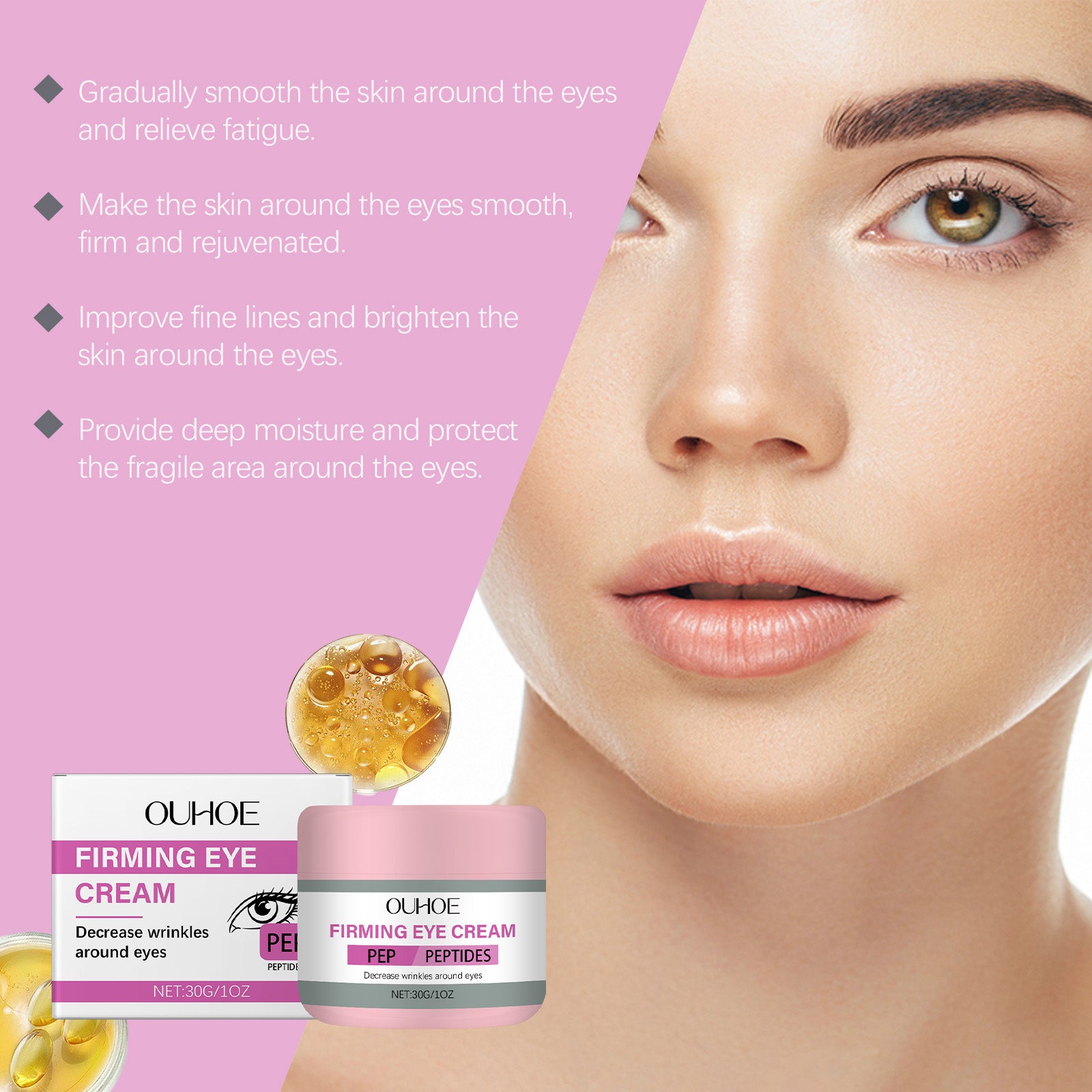 OUHOE Elastic Moisturizing Eye Cream, Nourishes, Moisturizes, Tights, Moistens, Locks And Protects The Elastic Skin Around The Eyes - 5 - CJ